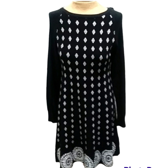 M&V Knitted Wool Blend Long Sleeve Sweater Dress - Picture 1 of 5